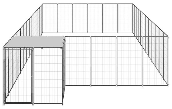 Psí kotec černý 22,99 m² ocel 3082216