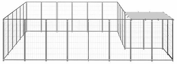 Psí kotec černý 12,1 m² ocel 3082213