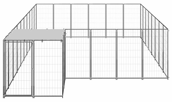 Psí kotec černý 15,73 m² ocel 3082214