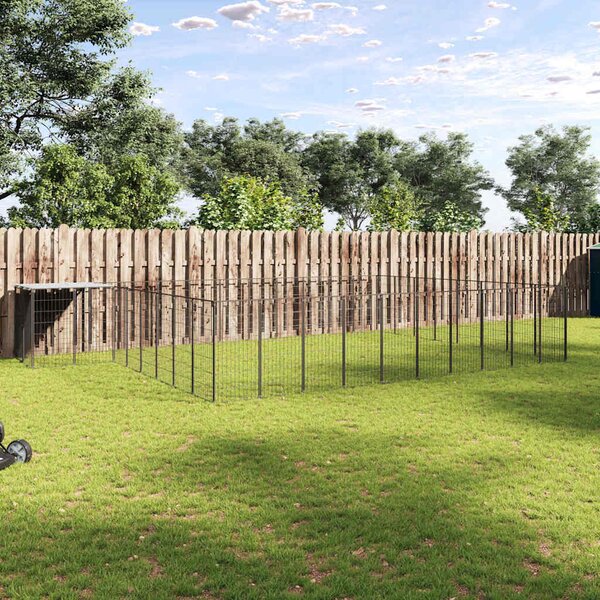 Psí kotec černý 25,41 m² ocel 3082229