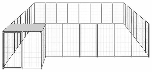 Psí kotec černý 25,41 m² ocel 3082229
