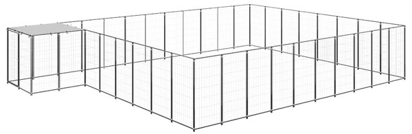 Psí kotec černý 25,41 m² ocel 3082229