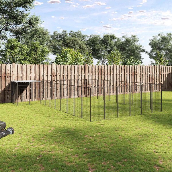Psí kotec černý 19,36 m² ocel 3082239