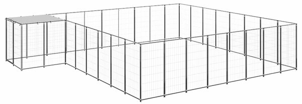 Psí kotec černý 20,57 m² ocel 3082228