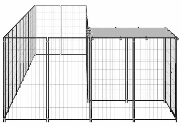 Psí kotec černý 7,26 m² ocel 3082237