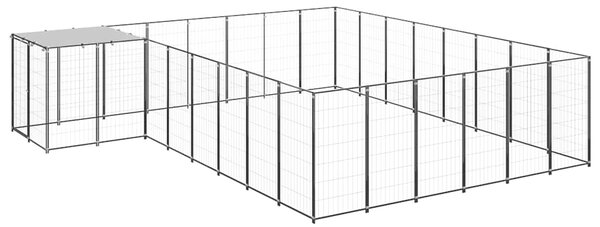 Psí kotec černý 15,73 m² ocel 3082227