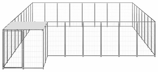 Psí kotec černý 20,57 m² ocel 3082228