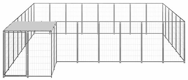 Psí kotec černý 15,73 m² ocel 3082227