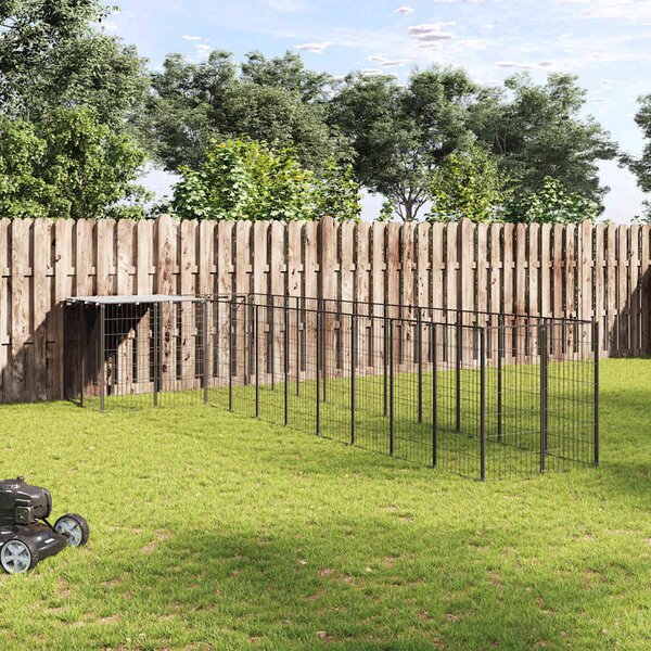 Psí kotec černý 7,26 m² ocel 3082237