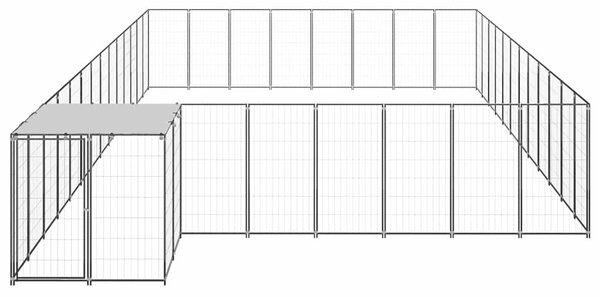 Psí kotec černý 30,25 m² ocel 3082230