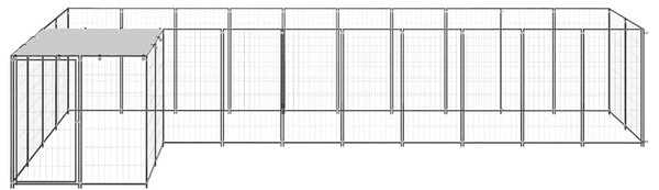 Psí kotec černý 7,26 m² ocel 3082237