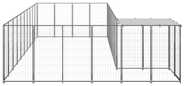 Psí kotec černý 19,36 m² ocel 3082239