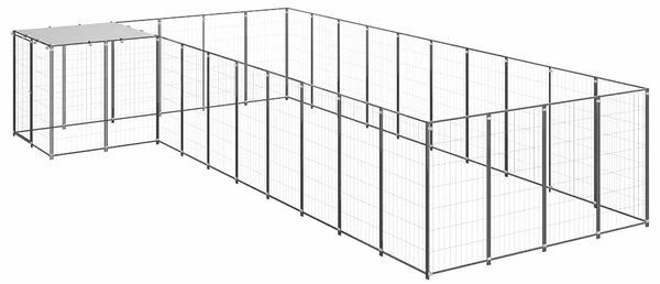 Psí kotec černý 13,31 m² ocel 3082238