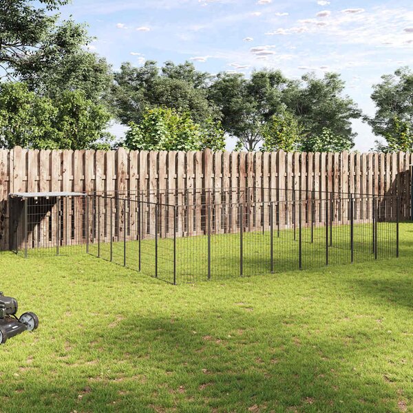 Psí kotec černý 20,57 m² ocel 3082228