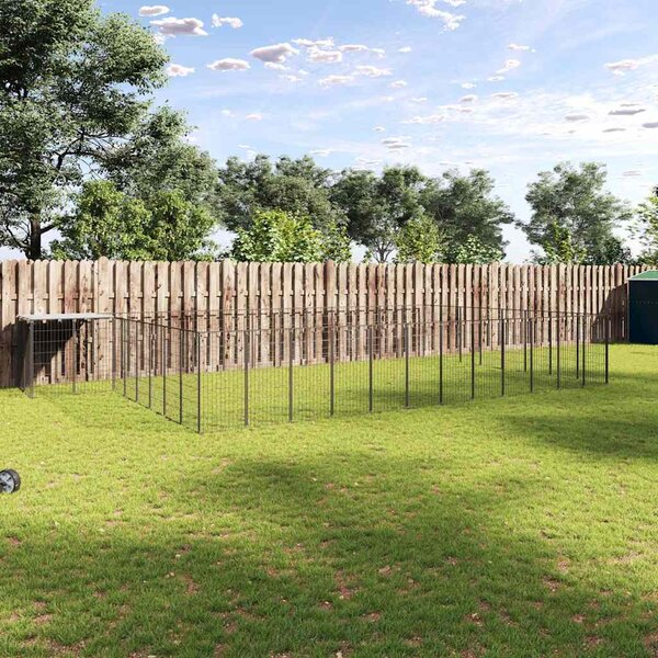 Psí kotec černý 30,25 m² ocel 3082230