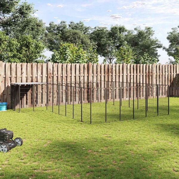 Psí kotec černý 15,73 m² ocel 3082227