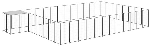 Psí kotec černý 30,25 m² ocel 3082230