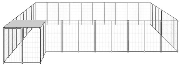 Psí kotec černý 25,41 m² ocel 3082240