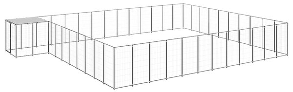 Psí kotec černý 37,51 m² ocel 3082242