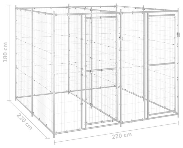 Venkovní psí kotec pozinkovaná ocel 4,84 m² 3082282