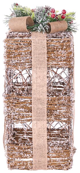 Sada 3 vánočních dekorací LED NAKILLA 64/54/42 cm Vánoční dárky Hnědá