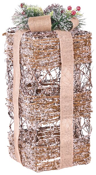 Sada 3 vánočních dekorací LED NAKILLA 64/54/42 cm Vánoční dárky Hnědá