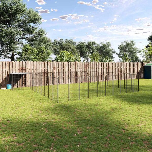Psí kotec černý 31,46 m² ocel 3082241