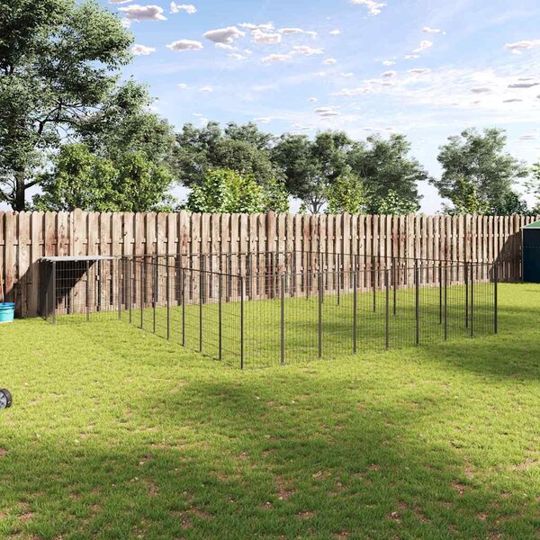 Psí kotec černý 25,41 m² ocel 3082240