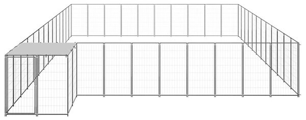 Psí kotec černý 37,51 m² ocel 3082242