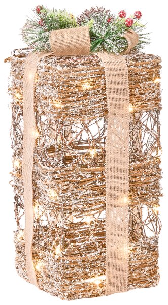 Sada 3 vánočních dekorací LED NAKILLA 64/54/42 cm Vánoční dárky Hnědá