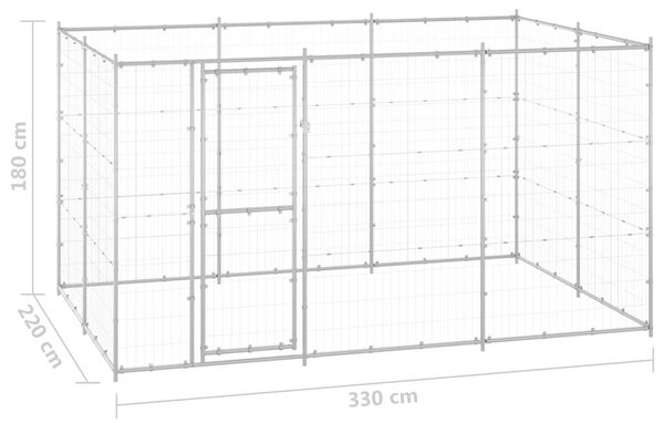 Venkovní psí kotec pozinkovaná ocel 7,26 m² 3082308