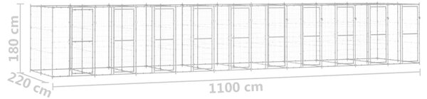 Venkovní psí kotec pozinkovaná ocel 24,2 m² 3082290