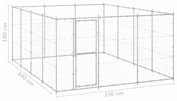 Venkovní psí kotec pozinkovaná ocel 14,52 m² 3082318
