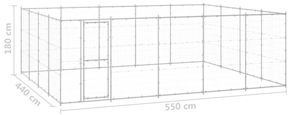 Venkovní psí kotec pozinkovaná ocel 24,2 m² 3082319