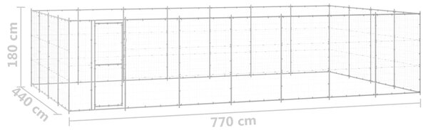 Venkovní psí kotec pozinkovaná ocel 33,88 m² 3082320
