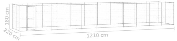 Venkovní psí kotec pozinkovaná ocel 26,62 m² 3082312