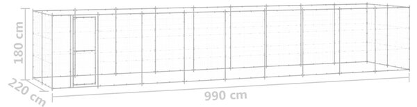Venkovní psí kotec pozinkovaná ocel 21,78 m² 3082311