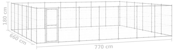 Venkovní psí kotec pozinkovaná ocel 50,82 m² 3082330