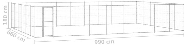 Venkovní psí kotec pozinkovaná ocel 65,34 m² 3082331