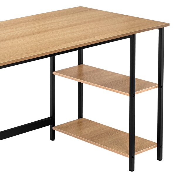 Loftový psací stůl FALUN 140 cm – černý, dekor dub Modern Oak