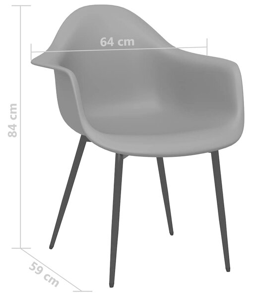Jídelní židle 6 ks šedé PP 3082358
