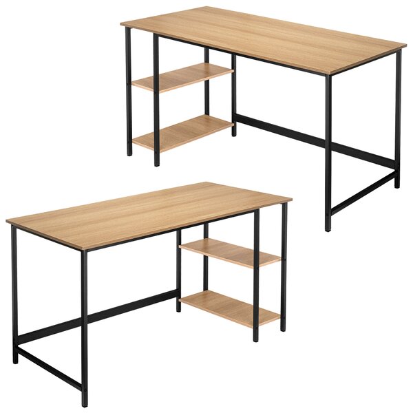 Loftový psací stůl FALUN 140 cm – černý, dekor dub Modern Oak