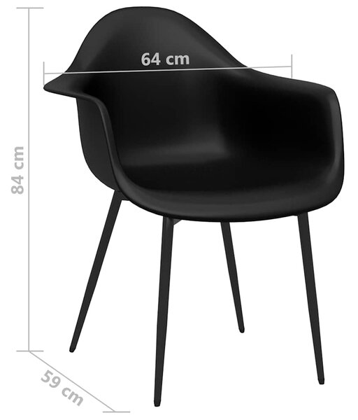 Jídelní židle 6 ks černé PP 3082357