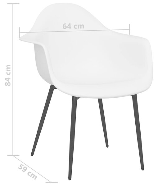 Jídelní židle 6 ks bílé PP 3082356