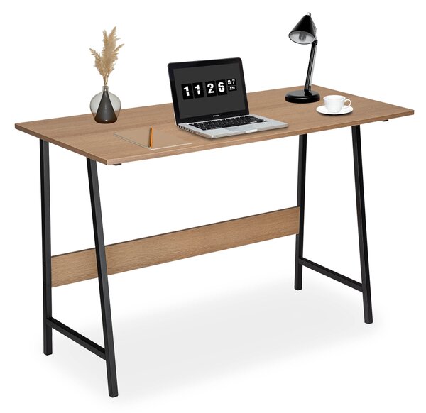 Loftový psací stůl GRENEN 140 cm – černý, dekor dub Modern Oak