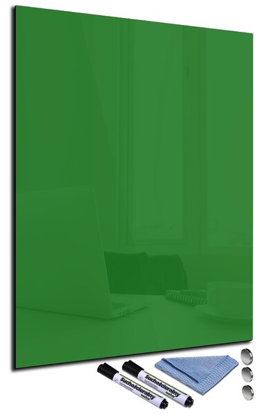 Glasdekor Magnetická skleněná tabule 90x80cm láhvově zelená
