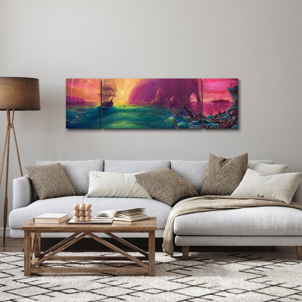 Obraz - Olejomalba, Plavba do fantastické říše (170x50 cm)