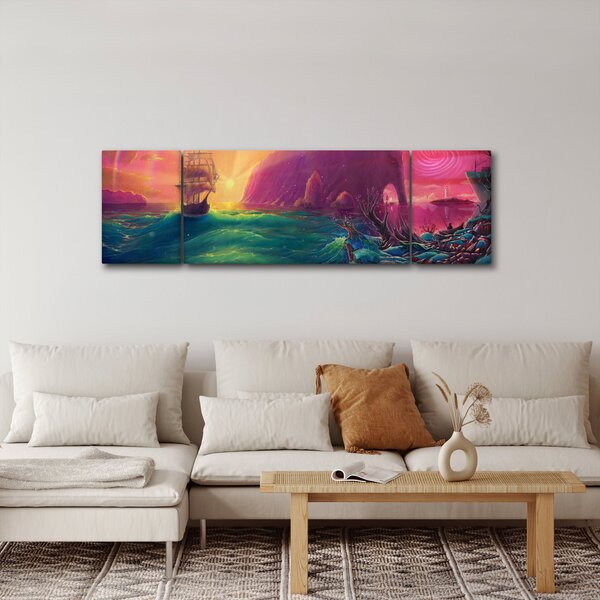 Obraz - Olejomalba, Plavba do fantastické říše (170x50 cm)