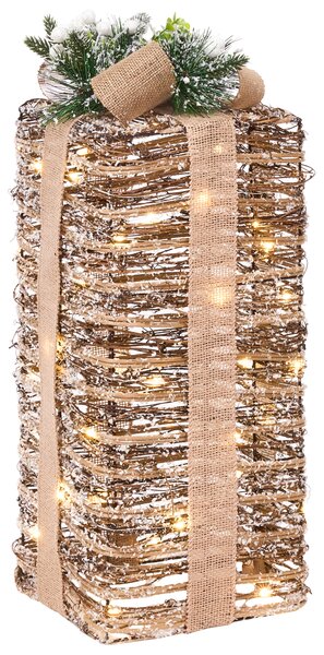 Sada 3 vánočních dekorací LED VALKAMA 54/45/30 cm Vánoční dárky Hnědá