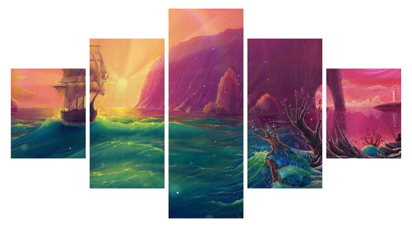 Obraz - Olejomalba, Plavba do fantastické říše (125x70 cm)